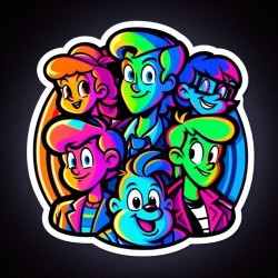 Neon Retro Stickers