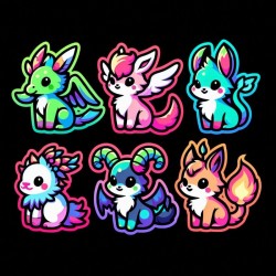 Neon Retro Stickers