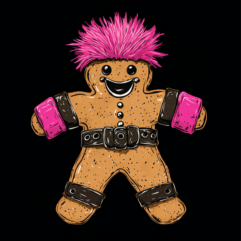 Pink Punk Tshirt Art and Tattoo Print