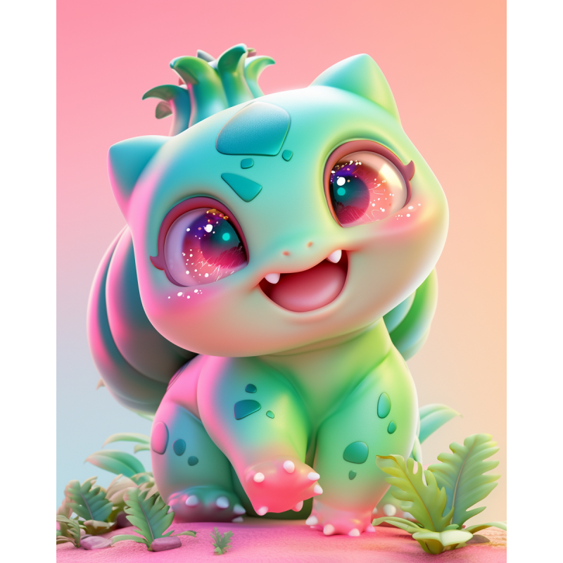 Vibrant 3D Kawaiipunk Pokemon