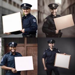 People with Blank Placards