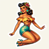 DALL-E Retro Fashion Pin-Up Girl Sticker