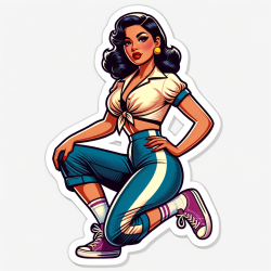 DALL-E Retro Fashion Pin-Up Girl Sticker