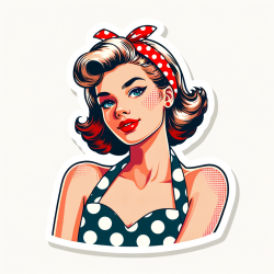 DALL-E Retro Fashion Pin-Up Girl Sticker