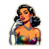 DALL-E Retro Fashion Pin-Up Girl Sticker