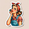 DALL-E Retro Fashion Pin-Up Girl Sticker