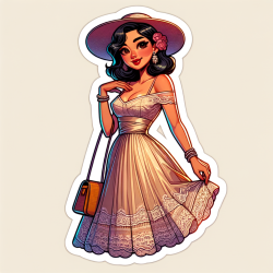 DALL-E Retro Fashion Pin-Up Girl Sticker