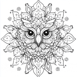 Midjourney Prompt for Mandala Animals Coloring Page