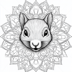 Midjourney Prompt for Mandala Animals Coloring Page