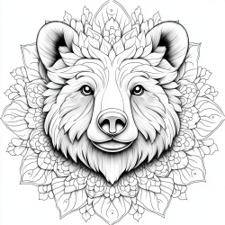 Midjourney Prompt for Mandala Animals Coloring Page