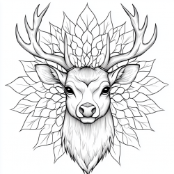 Midjourney Prompt for Mandala Animals Coloring Page