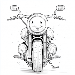 Midjourney Prompt for Cute Vehicles Coloring Page