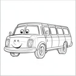 Midjourney Prompt for Cute Vehicles Coloring Page