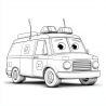 Midjourney Prompt for Cute Vehicles Coloring Page