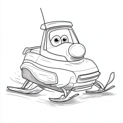 Midjourney Prompt for Cute Vehicles Coloring Page