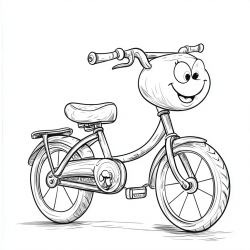 Midjourney Prompt for Cute Vehicles Coloring Page