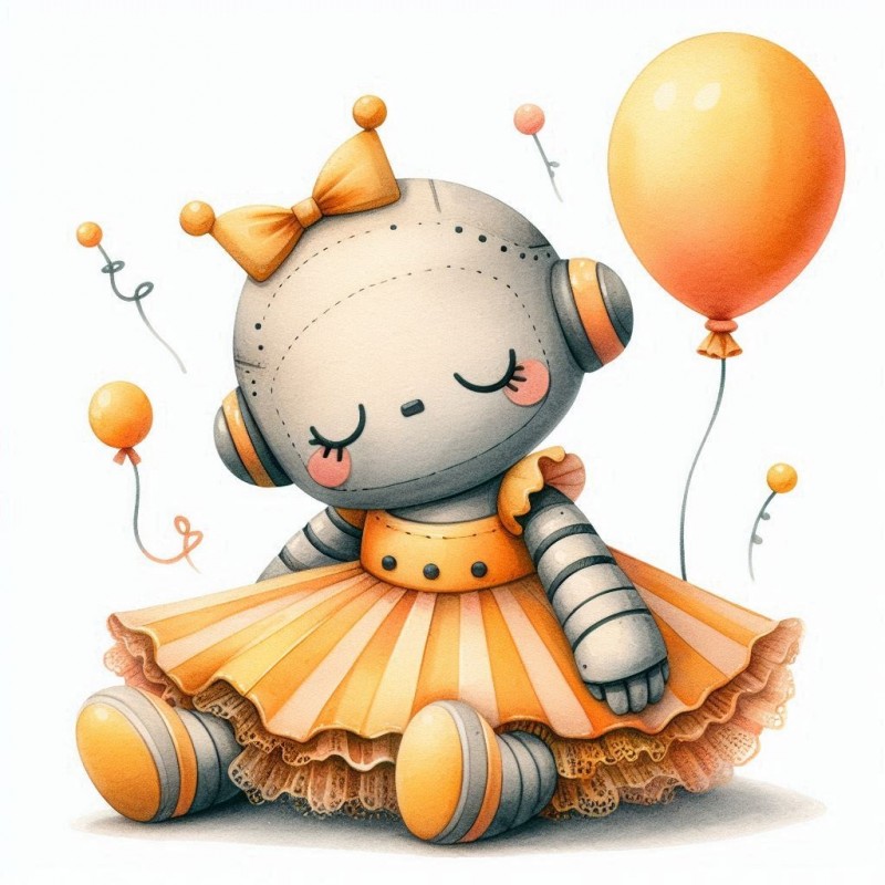 DALLE Adorable Orange Dreams Clipart