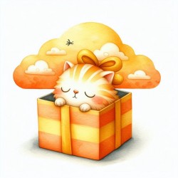 DALLE Adorable Orange Dreams Clipart