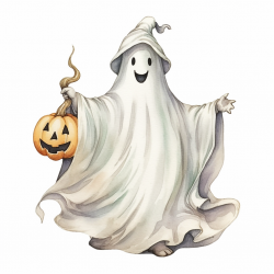 Midjourney Prompt for Watercolor Halloween Characters Cliparts