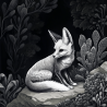 Midjourney Prompt for Mysterious Black and White Animal