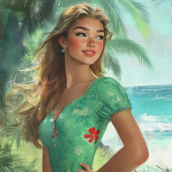 Midjourney Prompt for Tropical Disney Princess