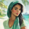 Midjourney Prompt for Tropical Disney Princess