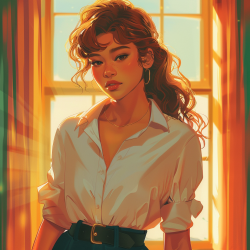 Midjourney Prompt for Cinematic Lighting Retro Artist Illustration