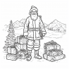 Midjourney Prompt for Merry Christmas Coloring Book Pages Kids