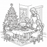 Midjourney Prompt for Merry Christmas Coloring Book Pages Kids