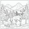 Midjourney Prompt for Merry Christmas Coloring Book Pages Kids