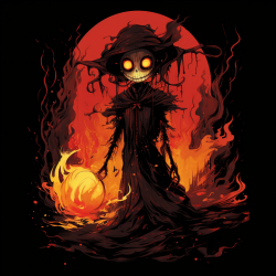 Midjourney Prompt for Scary Art T-shirt Design