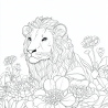 Midjourney Prompt for Animals In Flowers Coloring Book Pages