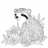 Midjourney Prompt for Animals In Flowers Coloring Book Pages