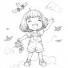 Midjourney Prompt for Chibi Expressions Coloring Pages