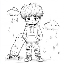 Midjourney Prompt for Chibi Expressions Coloring Pages