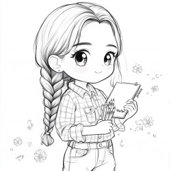 Midjourney Prompt for Chibi Expressions Coloring Pages