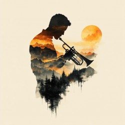 Midjourney Prompt for Musical Silhouette Of The Cosmos