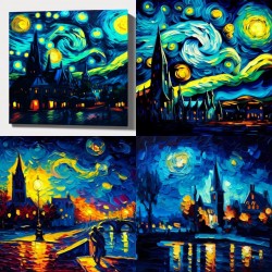 Van Gogh's Night Meets Modern Cities