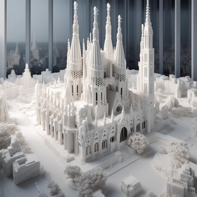 Ethereal White Urban Landscapes