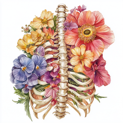 Midjourney Prompt for Watercolor Human Body Anatomy In Blooms