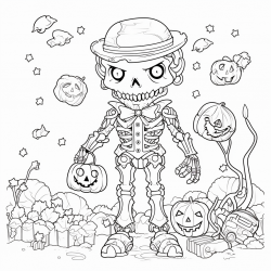 Midjourney Prompt for Strange Halloween Coloring Book Pages