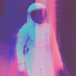 Midjourney Prompt for 80s Glitch Art