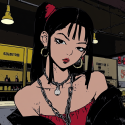 Midjourney Prompt for 90s Anime People in Punk Rock Goth