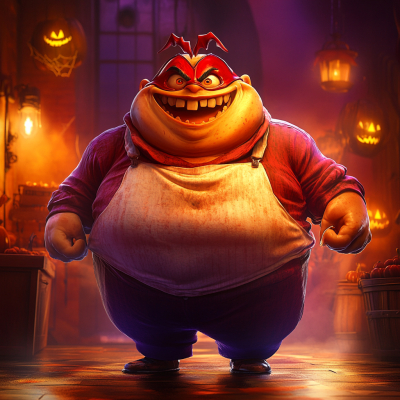 Midjourney Prompt for Playful Plump Halloween Characters Art