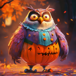 Midjourney Prompt for Playful Plump Halloween Characters Art