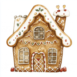 Midjourney Prompt for Watercolor Gingerbread Cookie Cliparts