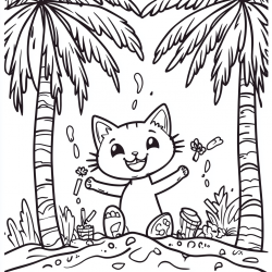 Midjourney Prompt for Rip N Dip Adventure Coloring Book Pages