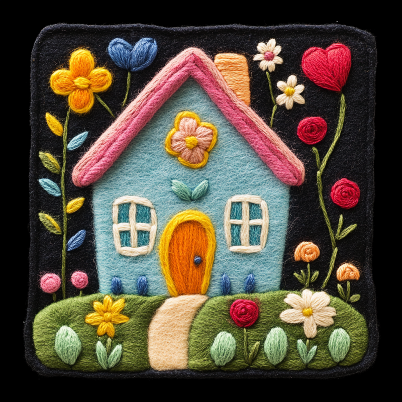 Midjourney Prompt for Kids Cute Felted Embroidery Art Cliparts