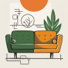 Midjourney Prompt for Minimalistic Retro Vector