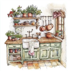 Midjourney Prompt for Cozy Room Interiors In Watercolor Designs